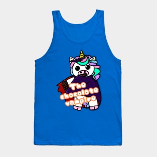 Unicorn with phrase - The chocolate vampire Tank Top